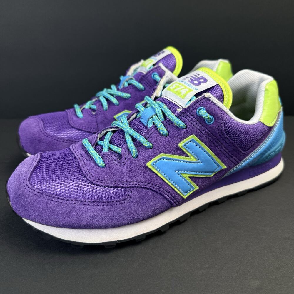 New Balance 574 Women’s 8 Carnival Purple Blue Green Sneakers WL574BFU
